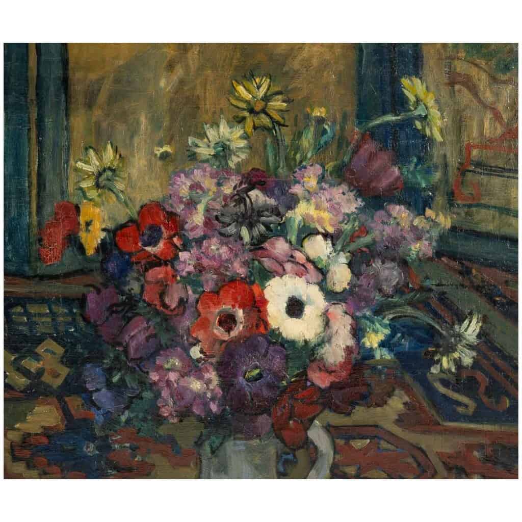 Emile Colinus 1884-1966. Bouquet d’Anémones Et De Fruits. 6
