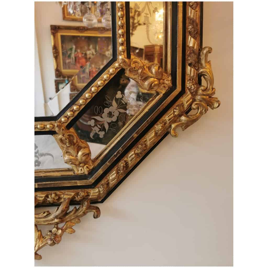 Miroir Octogonal En Bois Doré Napoléon III 9