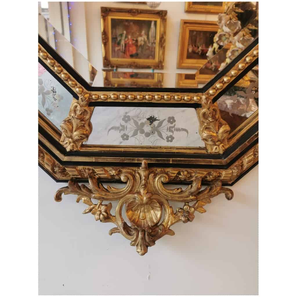 Octagonal Mirror In Golden Wood Napoleon III 8