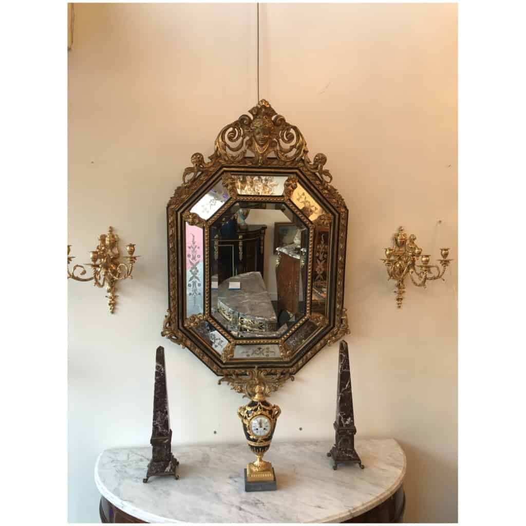 Octagonal Mirror In Golden Wood Napoleon III 10