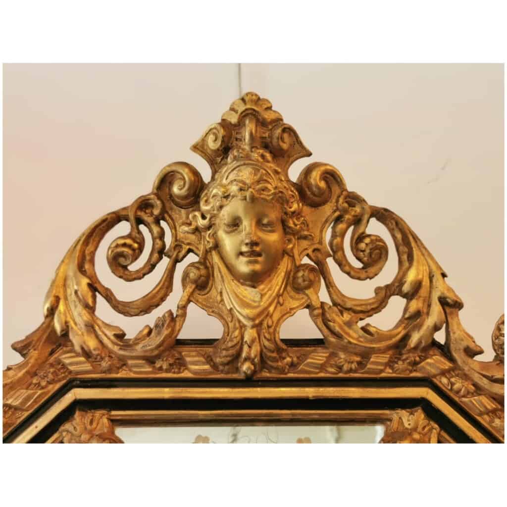 Miroir Octogonal En Bois Doré Napoléon III 6