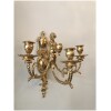 Pair of three-armed gilt bronze sconces, Louis style XVI 10