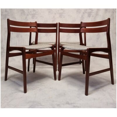 Set of Four Scandinavian Chairs – Teak – Ca 1960