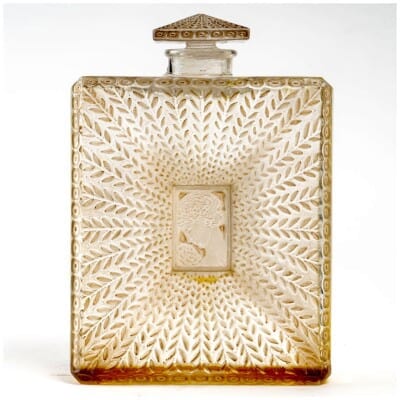 1925 René Lalique – Flacon La Belle Saison Verre Blanc Patiné Sépia Pour Houbigant