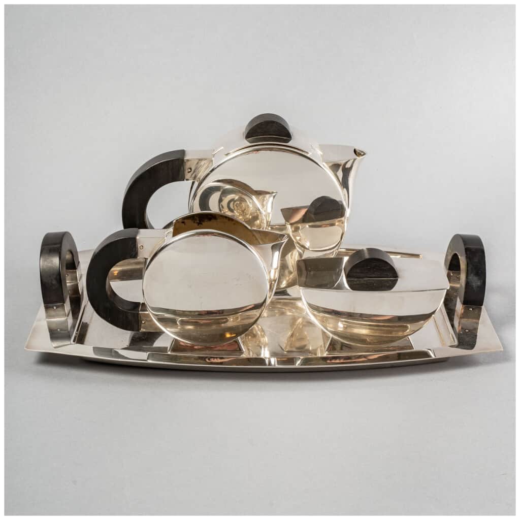 1930 Christofle Christian Fjerdingstad – Service à Thé Café Art Déco Métal Argenté 3