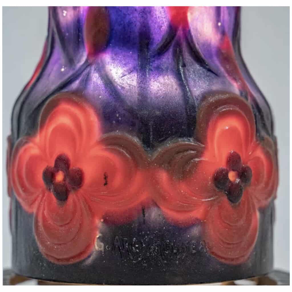 1927 Gabriel Argy Rousseau – Night Light Flowers And Buds Glass Paste 5