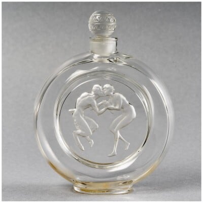 1928 René Lalique – Flacon « Le Baiser du Faune » verre blanc pour Molinard
