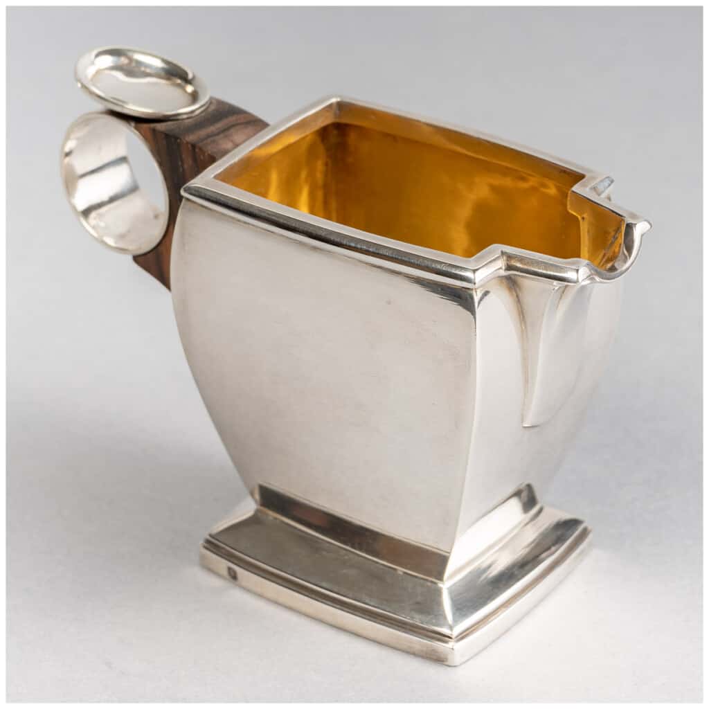 1920 Boin Taburet – Selfish Tea And Coffee Service In Sterling Silver And Macassar 14