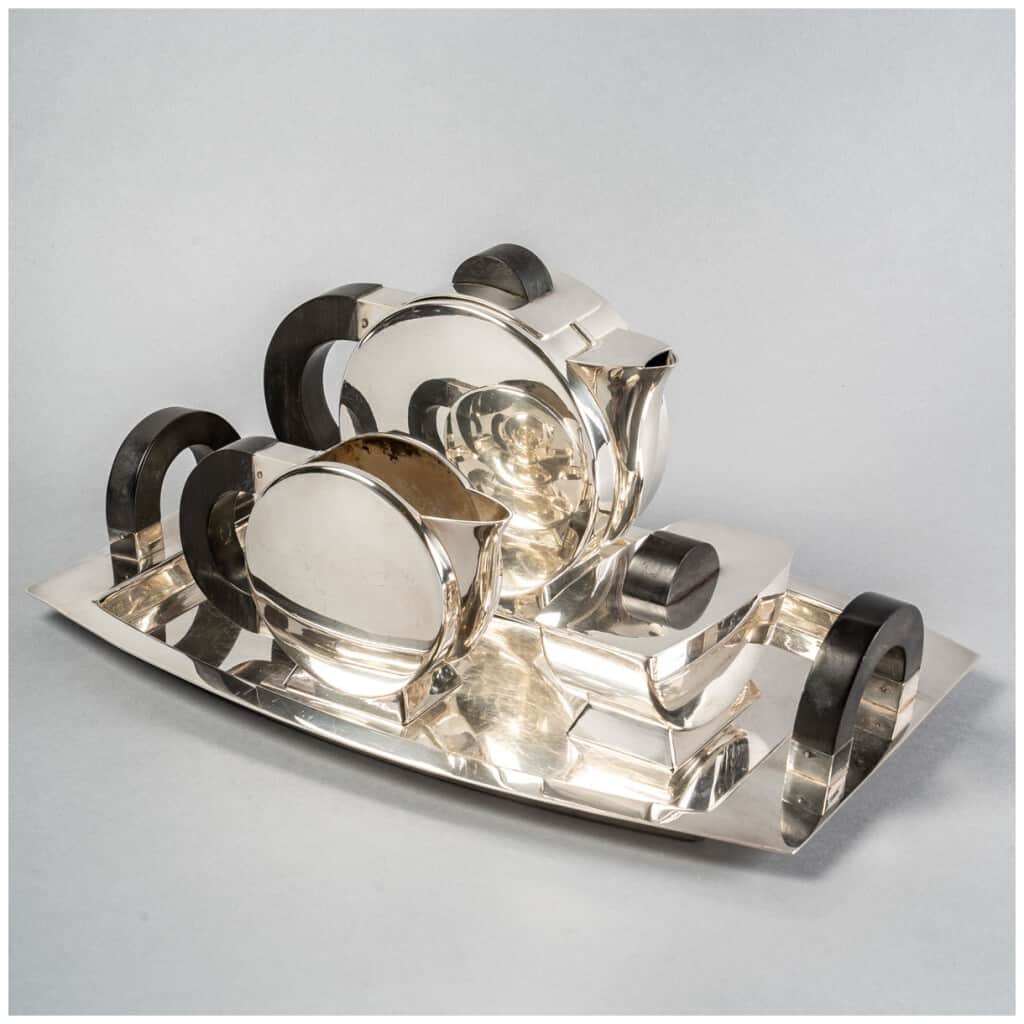 1930 Christofle Christian Fjerdingstad – Service à Thé Café Art Déco Métal Argenté 4