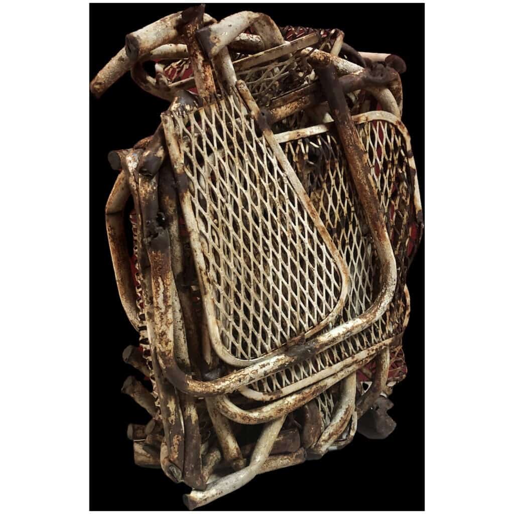 CESAR Compression de chaises de jardin Epreuve unique en métal signée N°d’archives Durand Ruel 10