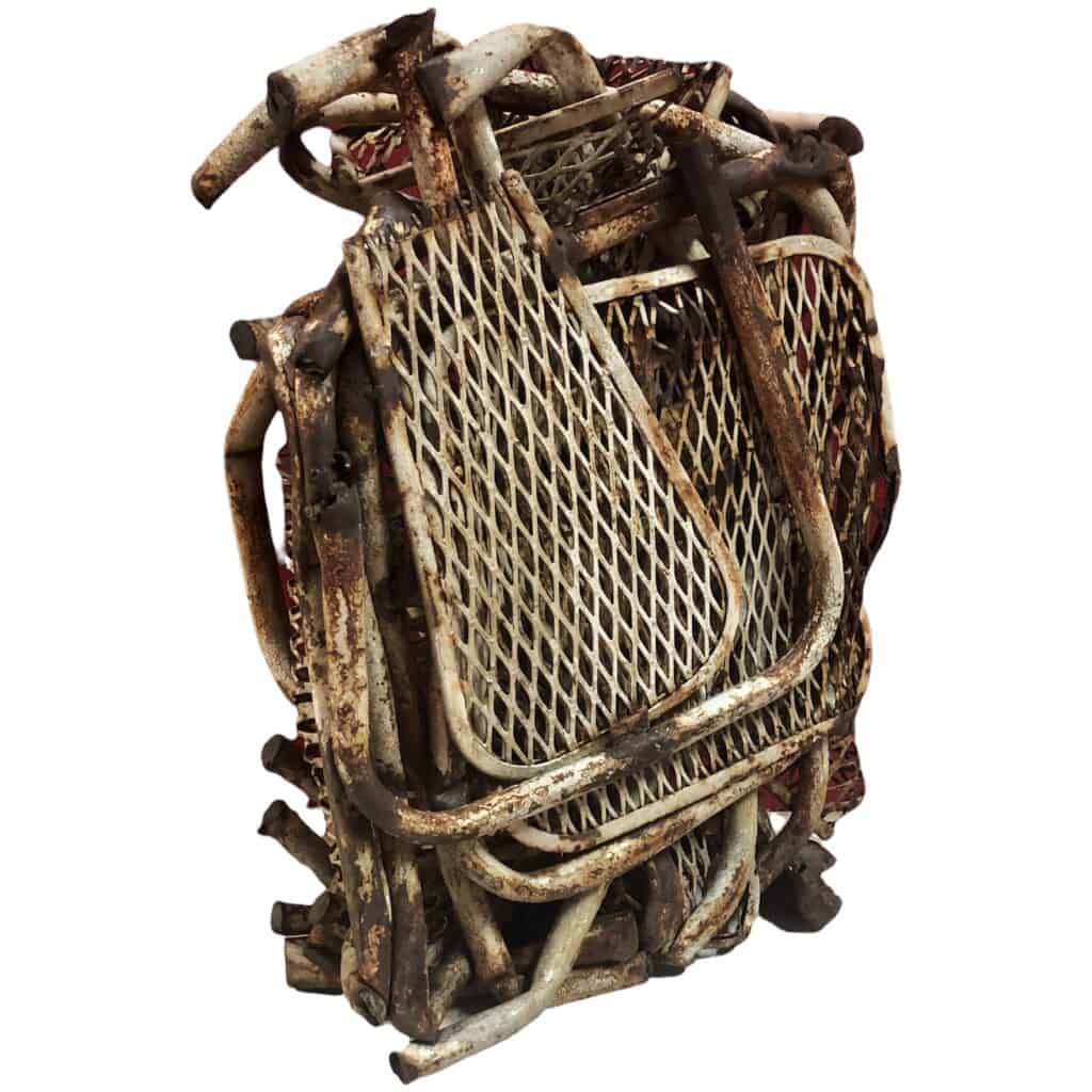 CESAR Compression de chaises de jardin Epreuve unique en métal signée N°d’archives Durand Ruel 11
