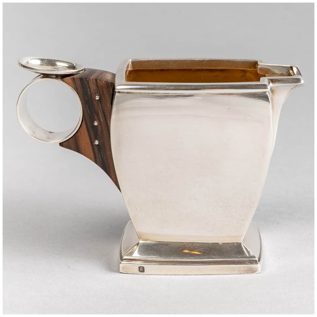 1920 Boin Taburet – Selfish Tea And Coffee Service In Sterling Silver And Macassar 13