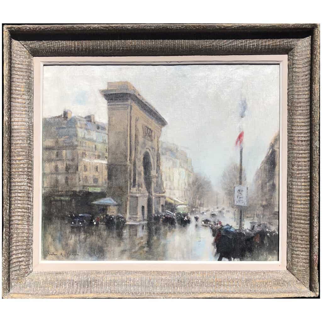 HERVE Jules Tableau Impressionniste 20è Paris Porte St Martin Grands Boulevards Huile sur toile Signée 4