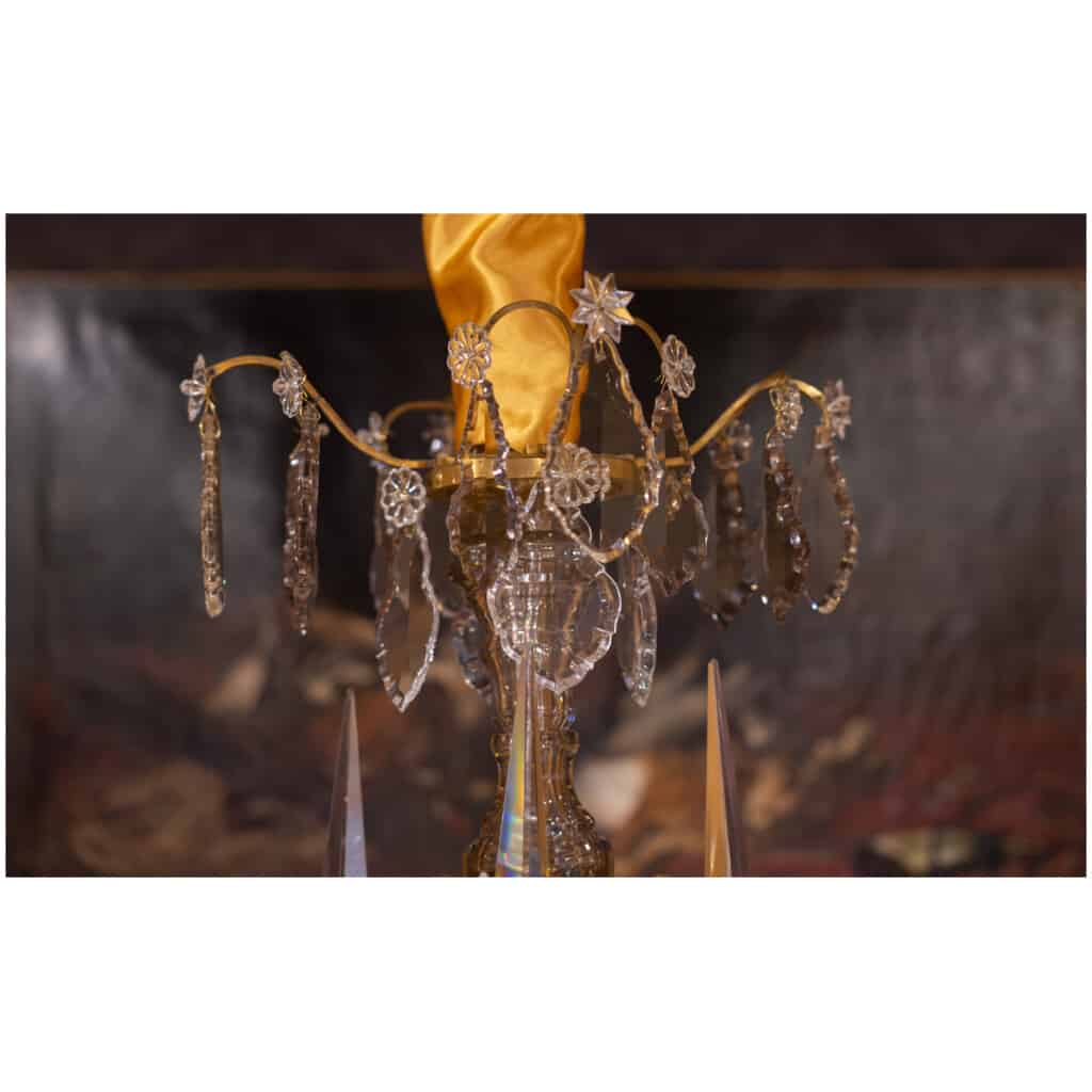 Palais Royal – Baccarat lustre cage en bronze doré à décor de cristal taillé vers 1880 6