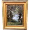 TROUILLEBERT Paul Desire Tableau 19è Ecole De Barbizon Lavandières au bord du fleuve Huile sur Toile signée 16