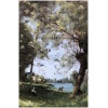 TROUILLEBERT Paul Desire Tableau 19è Ecole De Barbizon Lavandières au bord du fleuve Huile sur Toile signée 23