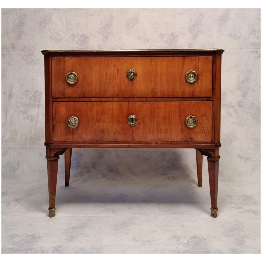 Commode sauteuse époque Louis XVI – Merisier – 18ème 5