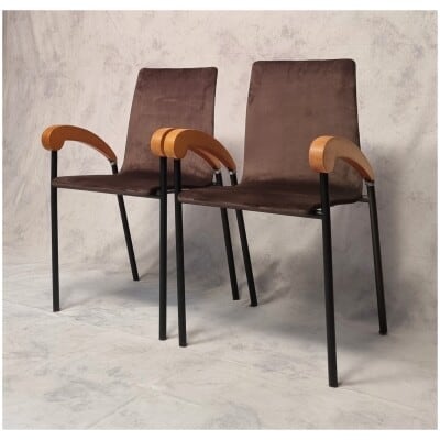 Set of 5 Pigalle model armchairs – Pierrangelo Caramia for XO – Ca 1990