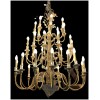 Chandelier in metal and gilded sheet metal, cups and sheets of glass from the 70s 8