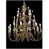 Chandelier in metal and gilded sheet metal, cups and sheets of glass from the 70s 11