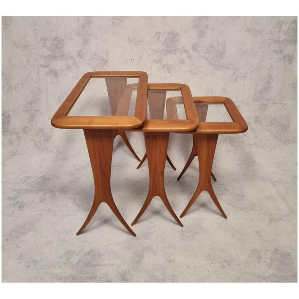 Suite of Nesting Tables by Raphaël Raffel – Cherry – Ca 1955 9