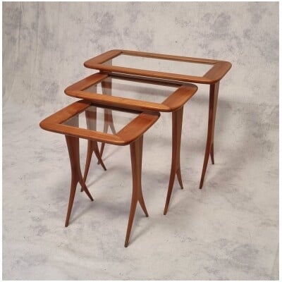 Suite of Nesting Tables by Raphaël Raffel – Cherry – Ca 1955