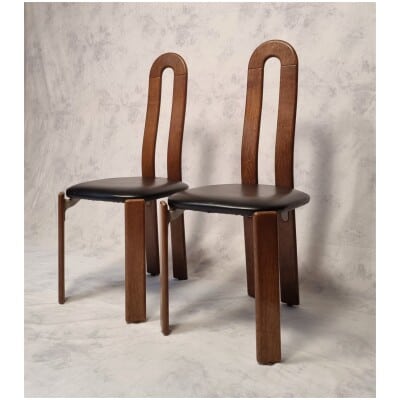 Chairs by Bruno Rey for Dietiker by the workshop “Stuhl aus Stein am Rhein” – Oak – Ca 1970