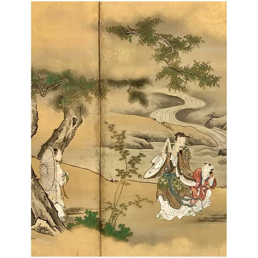 Paravent Japonais à 6 panneaux par Kano Tanshin (1653-1718) 7