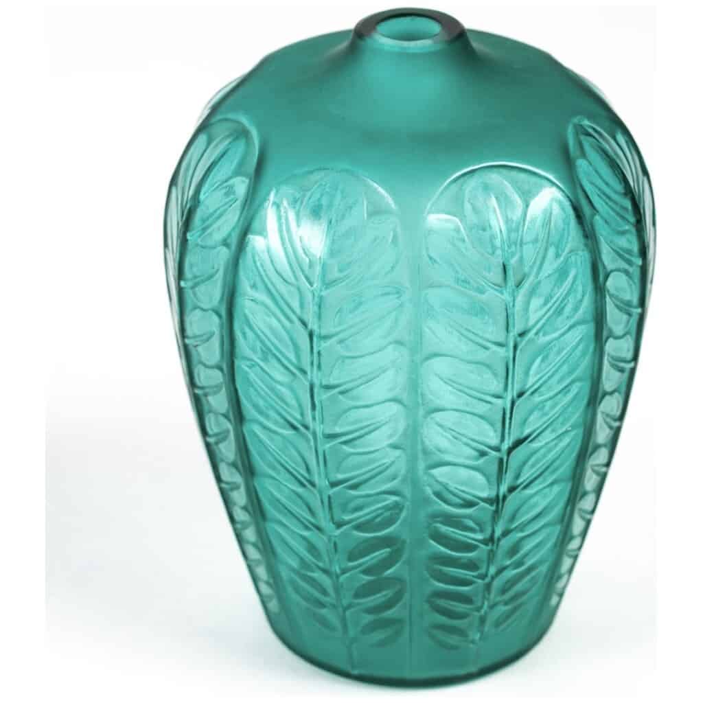 1924 René Lalique – Vase Tournai Verre Vert Emeraude 4