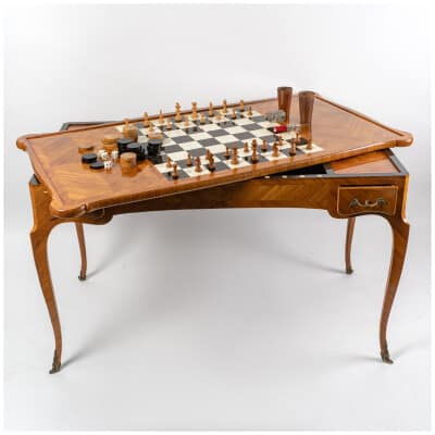 Louis XV style tric-trac games table.
