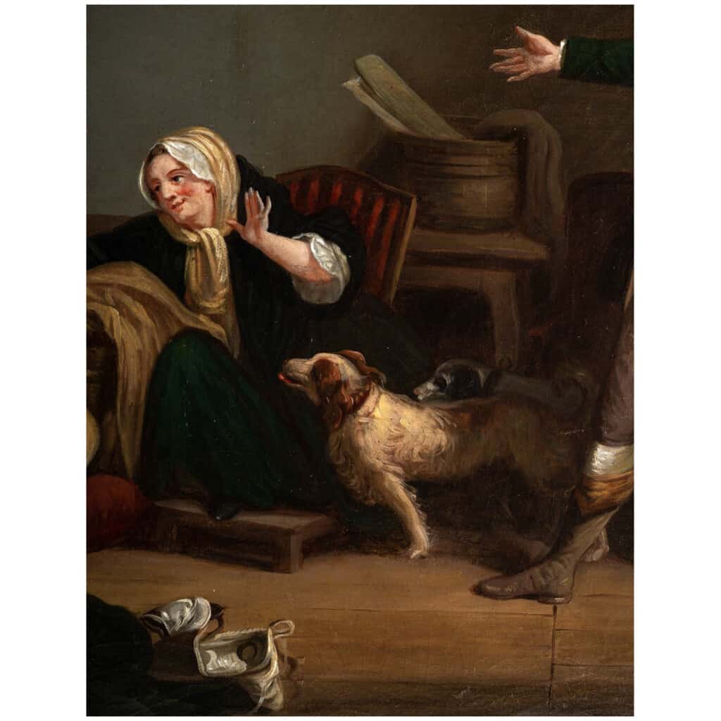 D’après Jean Baptiste Greuze Huile sur toile du XIXème siècle La Mère Bien-Aimée 7