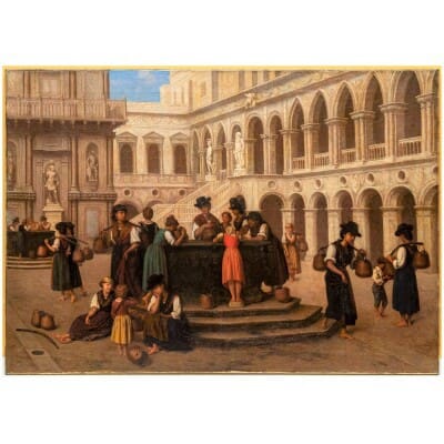 La Cour Du Palais Des Doges de Venise. Hippolyte Plantet 1829-1882