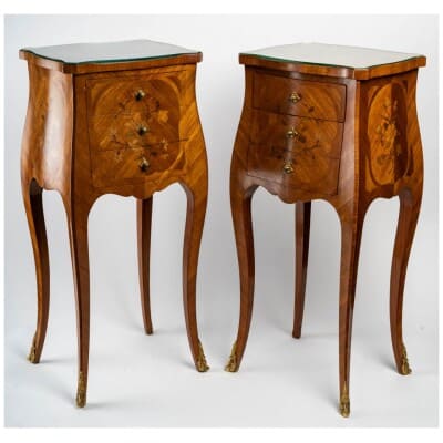 Pair of Louis XV style bedside tables.