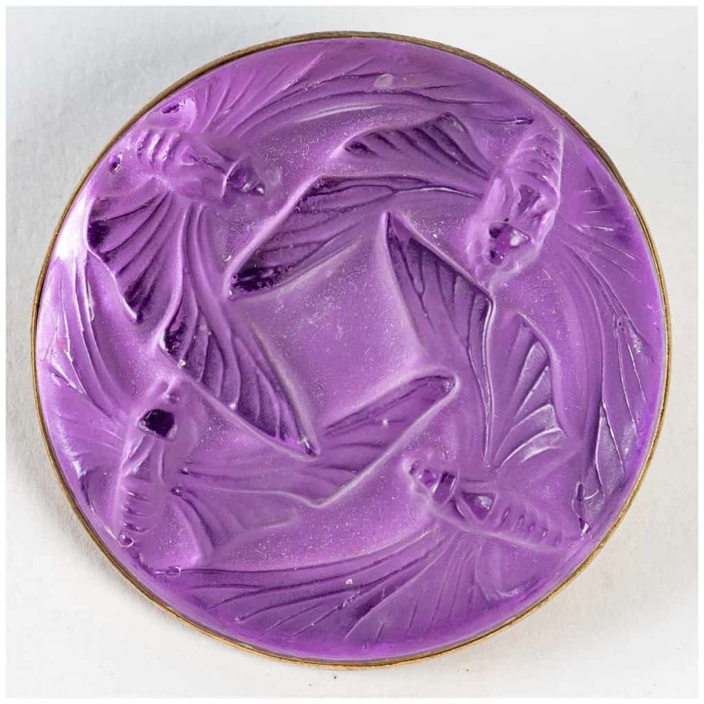 1911 René Lalique – Broche Papillons Verre Blanc Sur Clinquant Violet 3