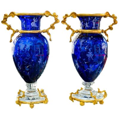 BACCARAT et Jean BOGGIO designer 1998 : Paire de vases