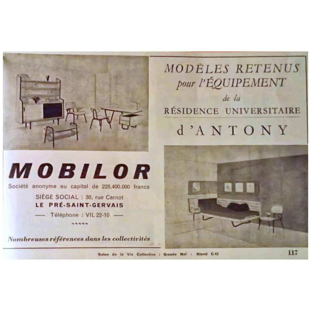 Desk By Robert Charroy For Mobilor - Cité Universitaire Jean Zay d'Antony - Oak - Ca 1955 10
