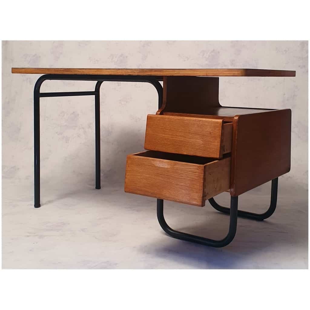 Desk By Robert Charroy For Mobilor - Cité Universitaire Jean Zay d'Antony - Oak - Ca 1955 4