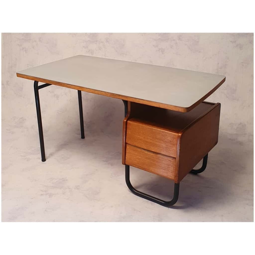Desk By Robert Charroy For Mobilor - Cité Universitaire Jean Zay d'Antony - Oak - Ca 1955 5