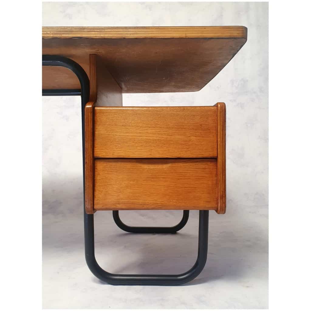 Desk By Robert Charroy For Mobilor - Cité Universitaire Jean Zay d'Antony - Oak - Ca 1955 7