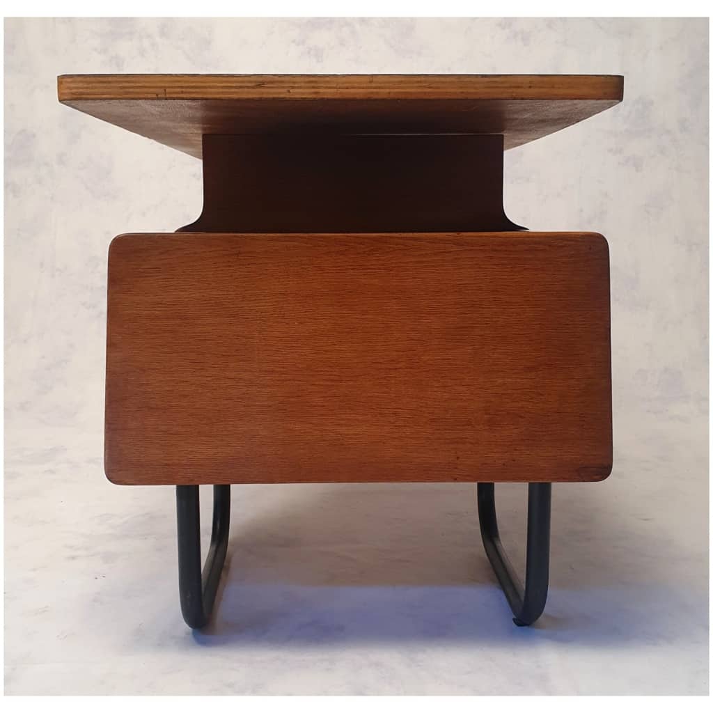 Desk By Robert Charroy For Mobilor - Cité Universitaire Jean Zay d'Antony - Oak - Ca 1955 8