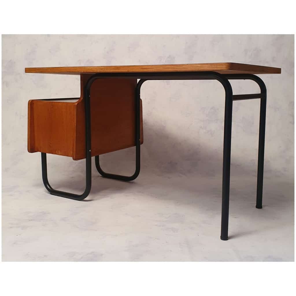 Desk By Robert Charroy For Mobilor - Cité Universitaire Jean Zay d'Antony - Oak - Ca 1955 6