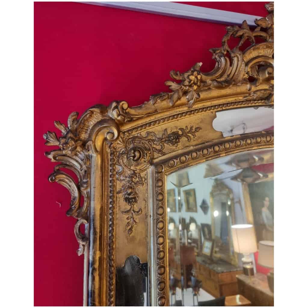 Large Louis Style Mirror XVI Napoleon III period - Golden Wood - 19th 8