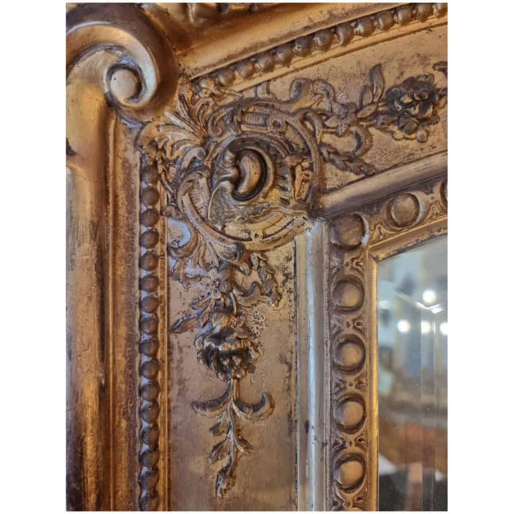 Large Louis Style Mirror XVI Napoleon III period - Golden Wood - 19th 9