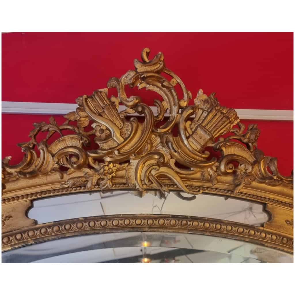 Large Louis Style Mirror XVI Napoleon III period - Golden Wood - 19th 5
