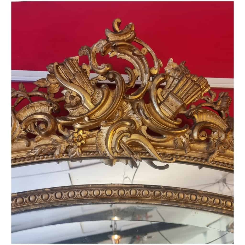 Large Louis Style Mirror XVI Napoleon III period - Golden Wood - 19th 4
