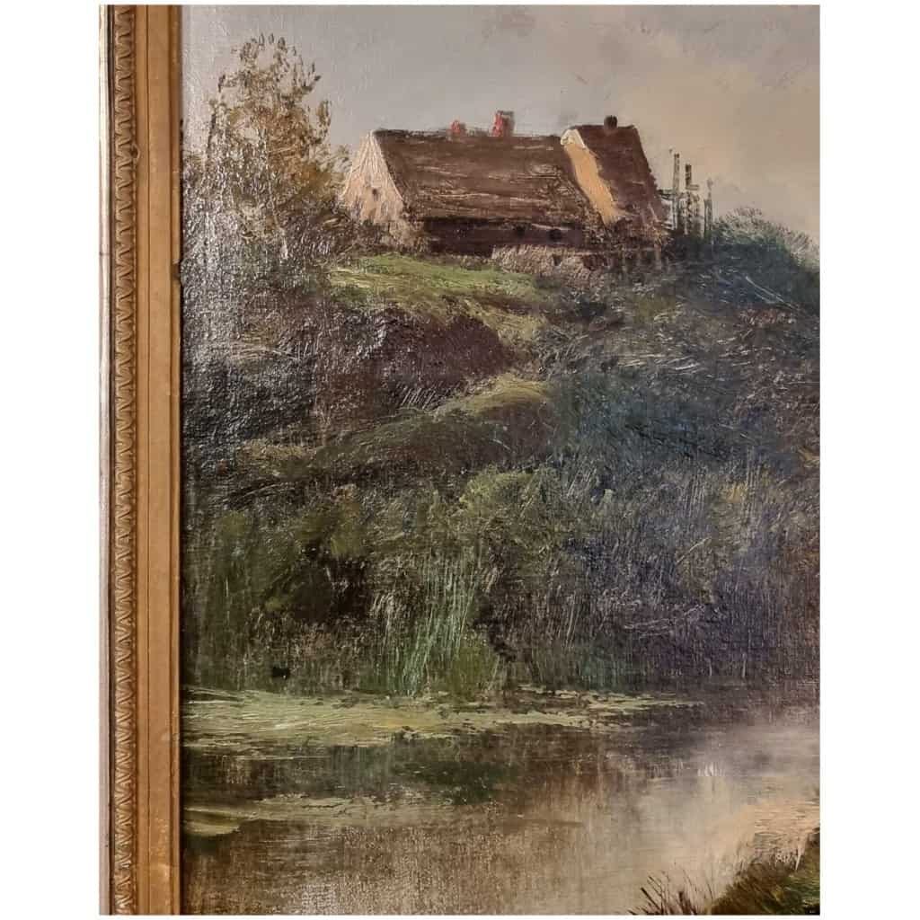 Pair of Large Landscapes - Oils on Canvas - Albert Nolet - 19th 20