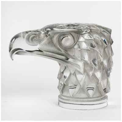 1928 René Lalique – Mascotte Automobile Tête d’Aigle Verre Blanc