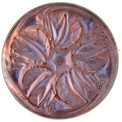 1911 René Lalique – Broche Mouches Verre Blanc Patiné Bleu Sur Clinquant Rose 3