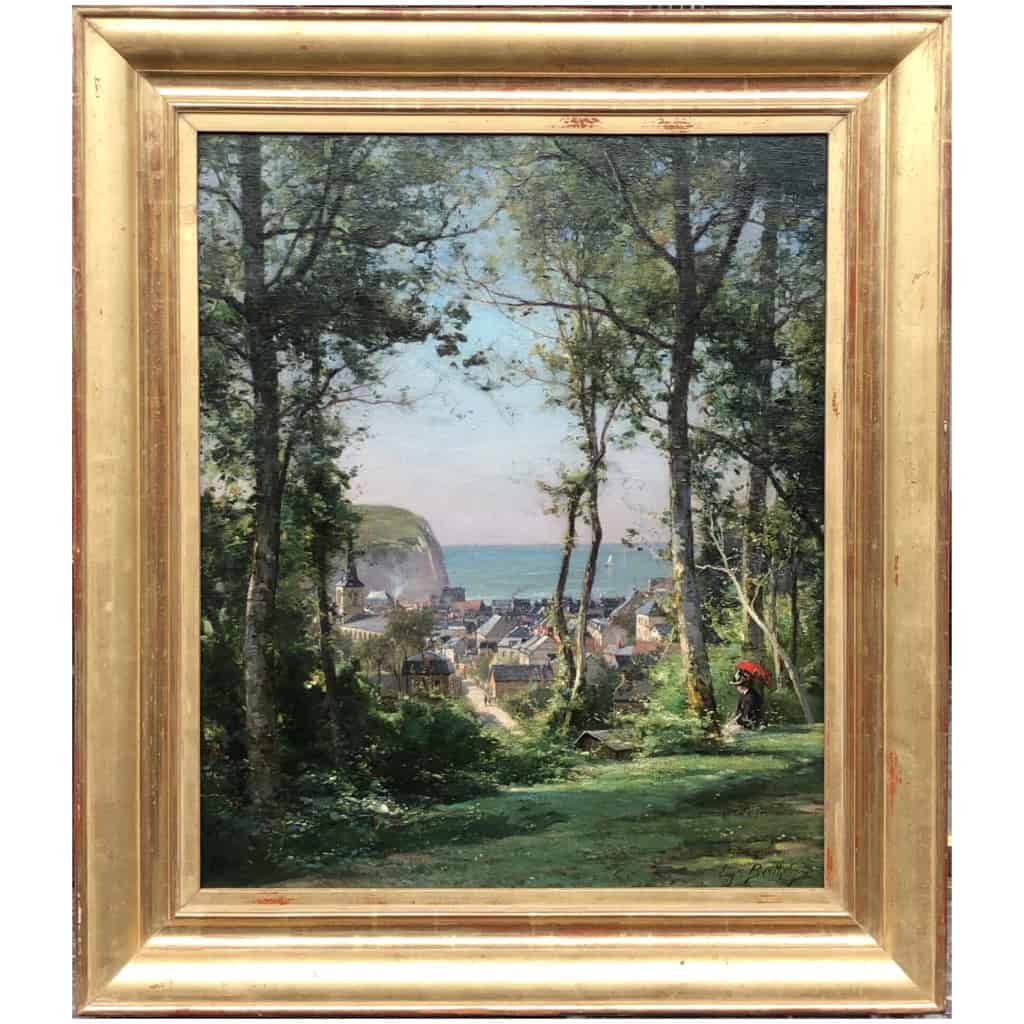 Berthelon Eugène Vue Sur Etretat En 1897 Huile Signée Datée 1897 9