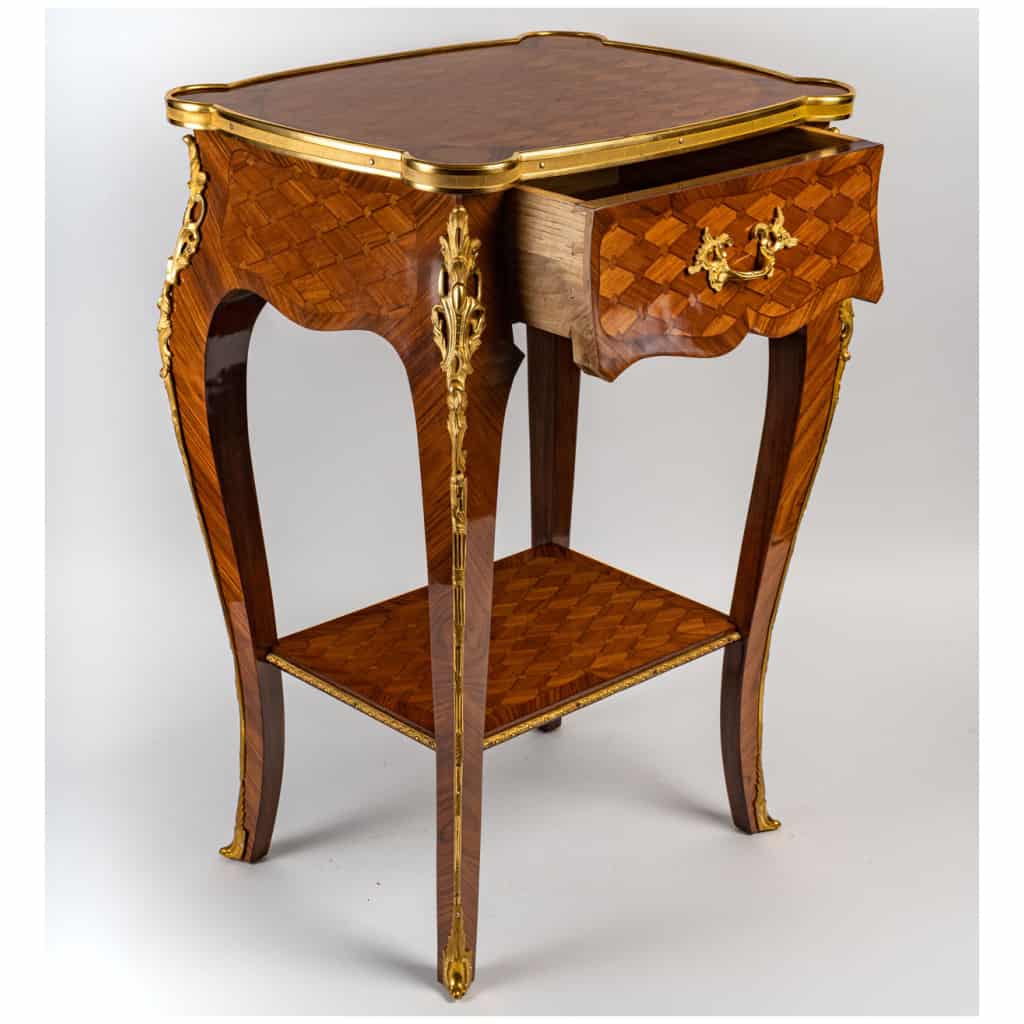 Pair of Louis XV style bedside tables. 6